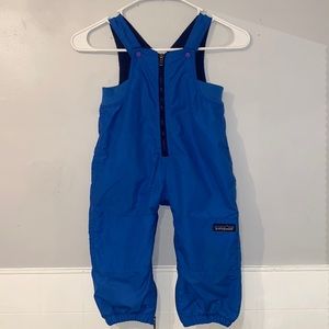 Patagonia 18mo one piece zip fleece lined snow suit blue